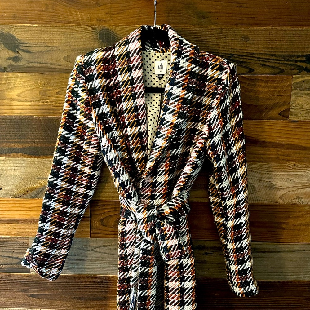 Cabi Regency paid coat w/ fringe (S)